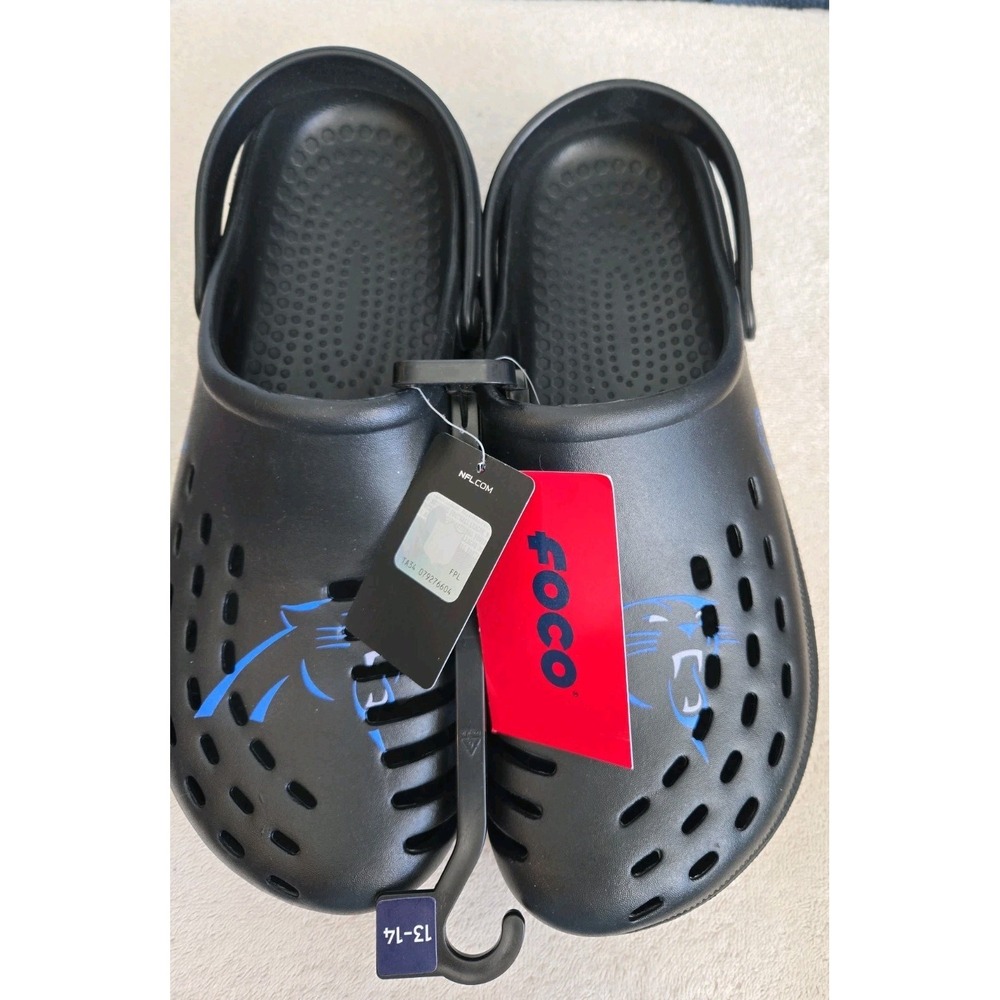 Men's FOCO Carolina Panthers Clogs, Size 13/14 XL New With Tags